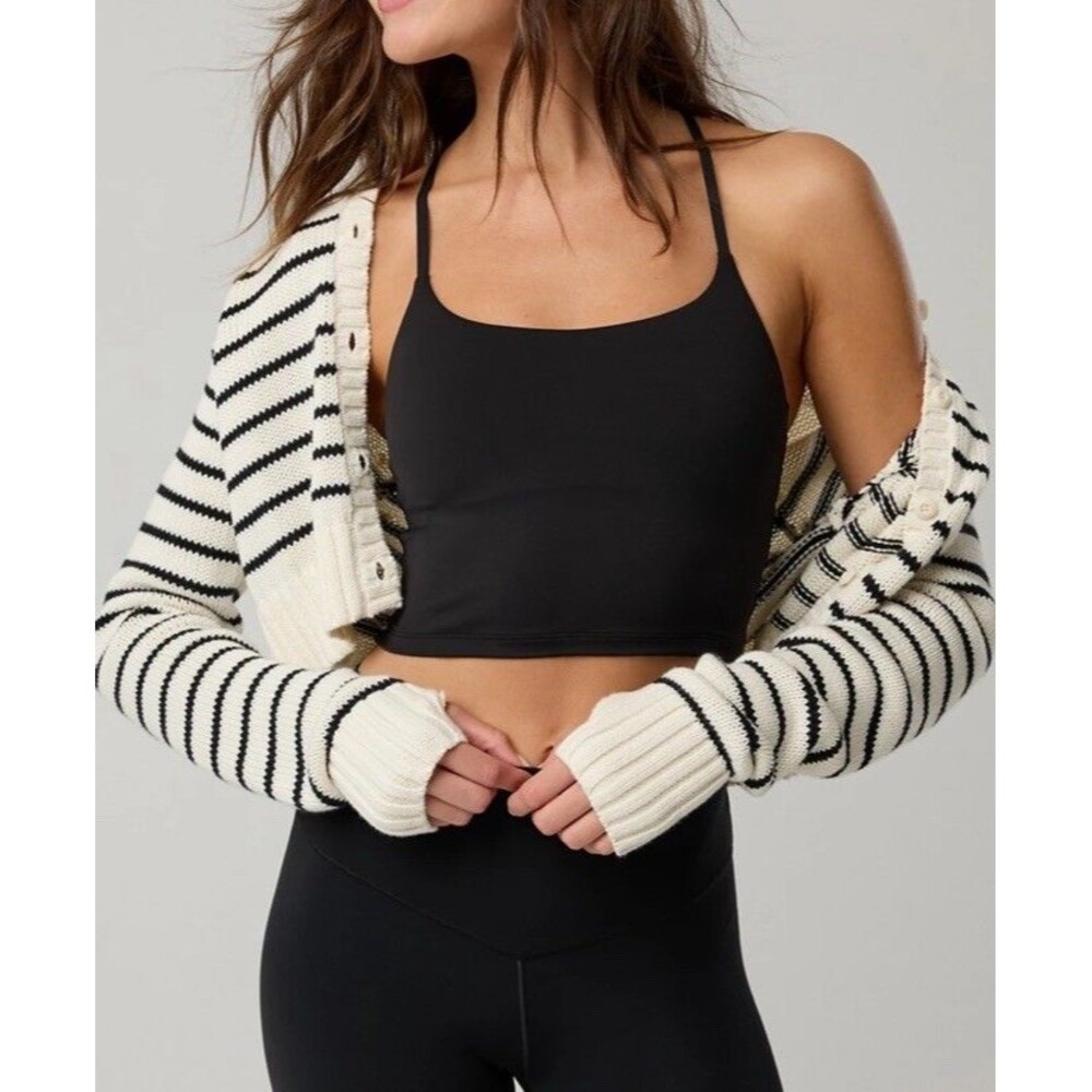 OFFLINE by Aerie Recharge Least Support Crop Top Black Sz XL X-Large Gym Yoga